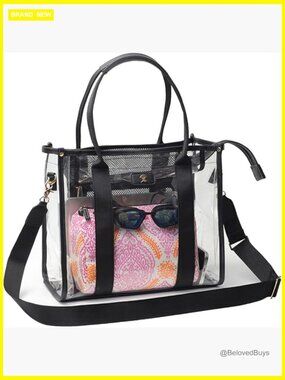 Large Clear Tote Bag Stadium Approved TPU Crossbody Handbag